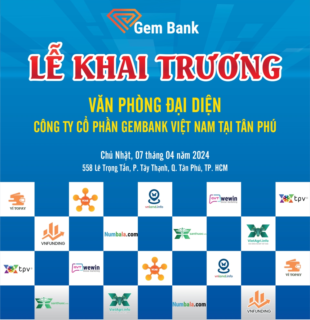 van phong gembank tan phu hoi ha cho ngay le khai truong